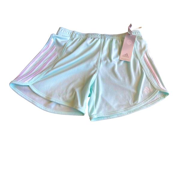 Adidas Shorts Mint/White Girls XL‎ **NWT - Picture 1 of 4